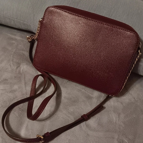 MK Burgundy Saffiano Leather Crossbody - Picture 6 of 12